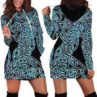 New Zealand Hoodie Dress Maori Pattern Papua Shell LT6 - Wonder Print Shop