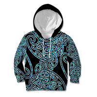 New Zealand Kid Hoodie Maori Pattern Papua Shell LT6 - Wonder Print Shop