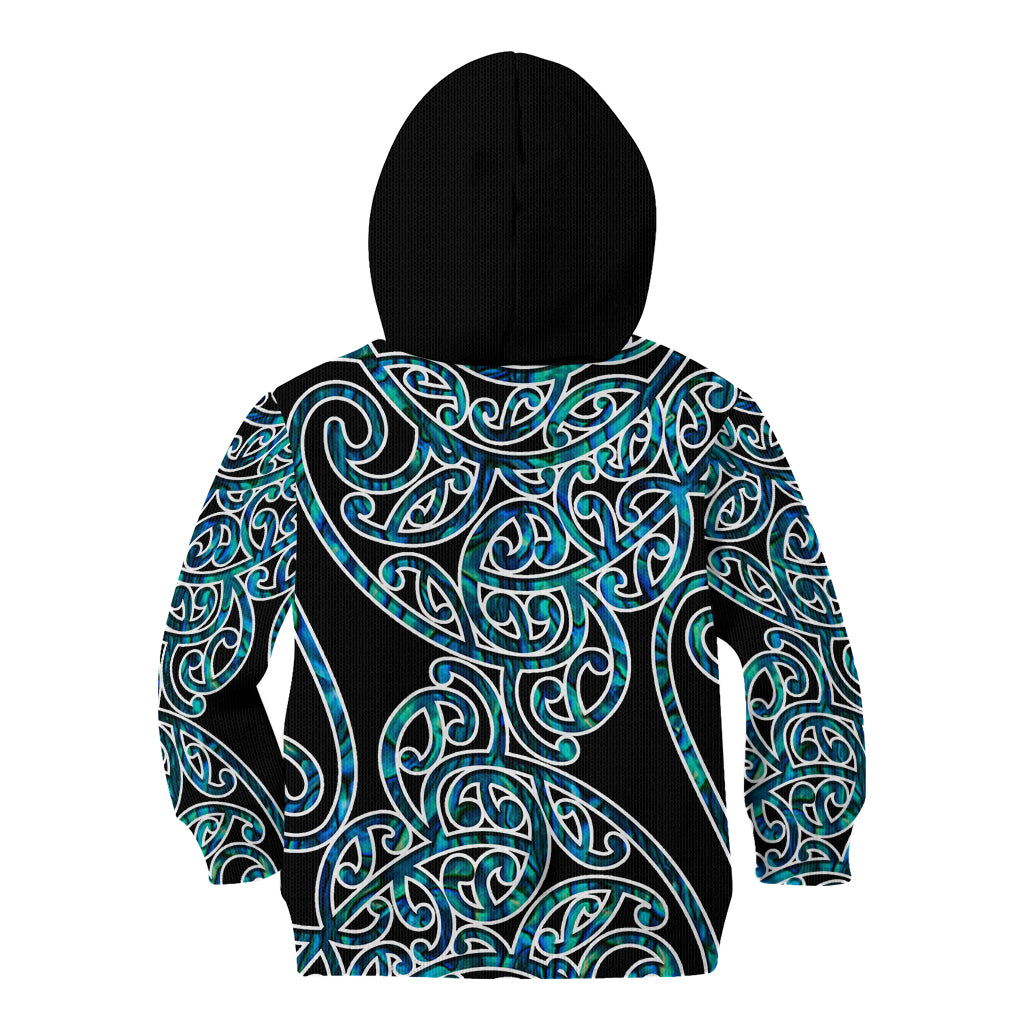 New Zealand Kid Hoodie Maori Pattern Papua Shell LT6 - Wonder Print Shop