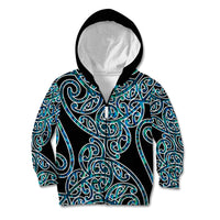New Zealand Kid Hoodie Maori Pattern Papua Shell LT6 - Wonder Print Shop