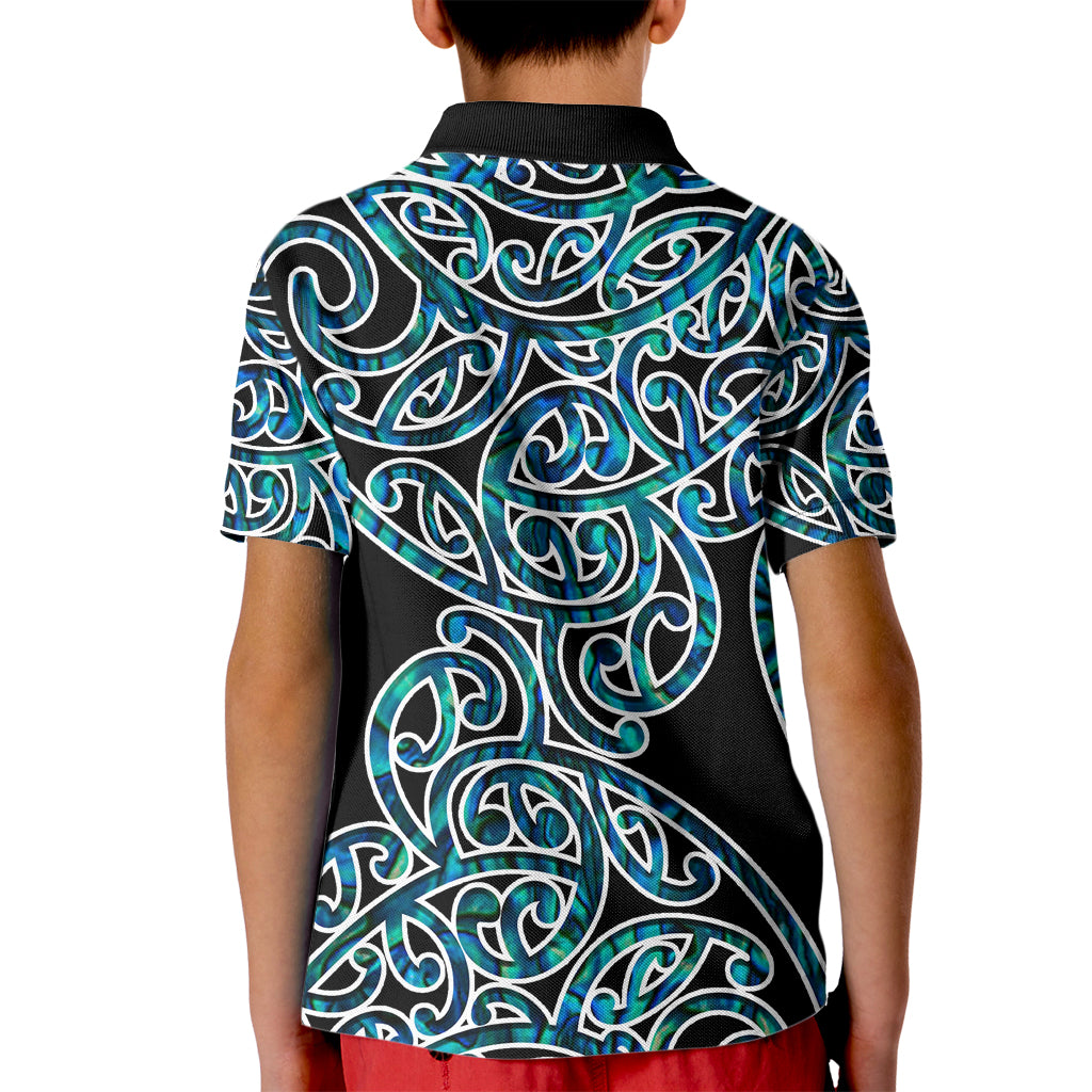 New Zealand Kid Polo Shirt Maori Pattern Papua Shell LT6 - Wonder Print Shop