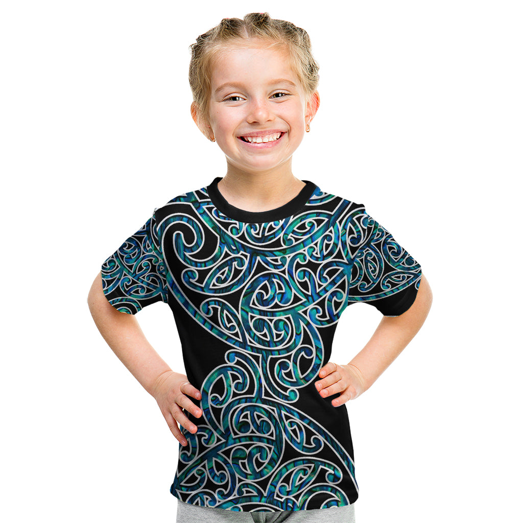 New Zealand Kid T Shirt Maori Pattern Papua Shell LT6 - Wonder Print Shop