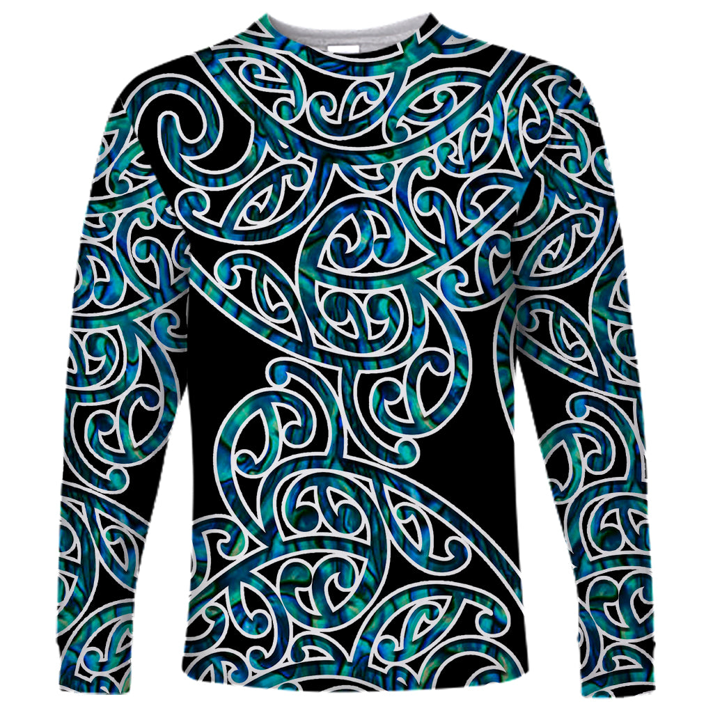 New Zealand Long Sleeve Shirt Maori Pattern Papua Shell LT6 - Wonder Print Shop
