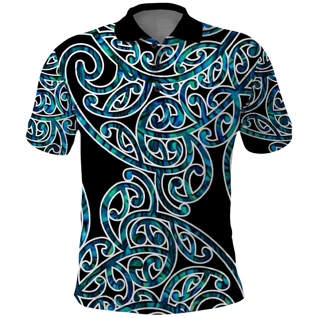 New Zealand Polo Shirt Maori Pattern Papua Shell LT6 - Wonder Print Shop