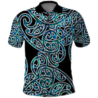 New Zealand Polo Shirt Maori Pattern Papua Shell LT6 - Wonder Print Shop