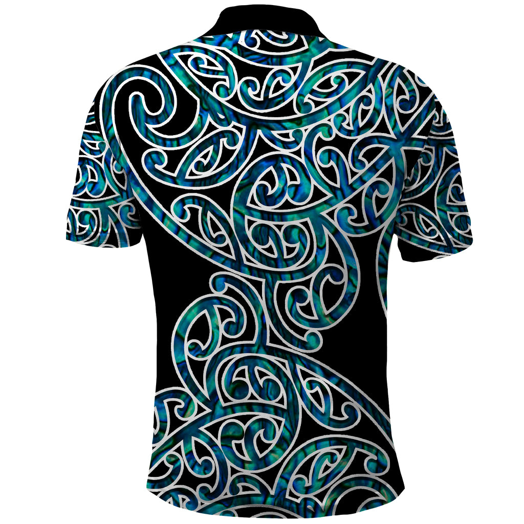 New Zealand Polo Shirt Maori Pattern Papua Shell LT6 - Wonder Print Shop
