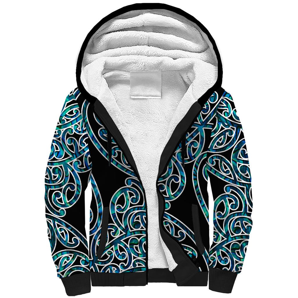 New Zealand Sherpa Hoodie Maori Pattern Papua Shell LT6 - Wonder Print Shop