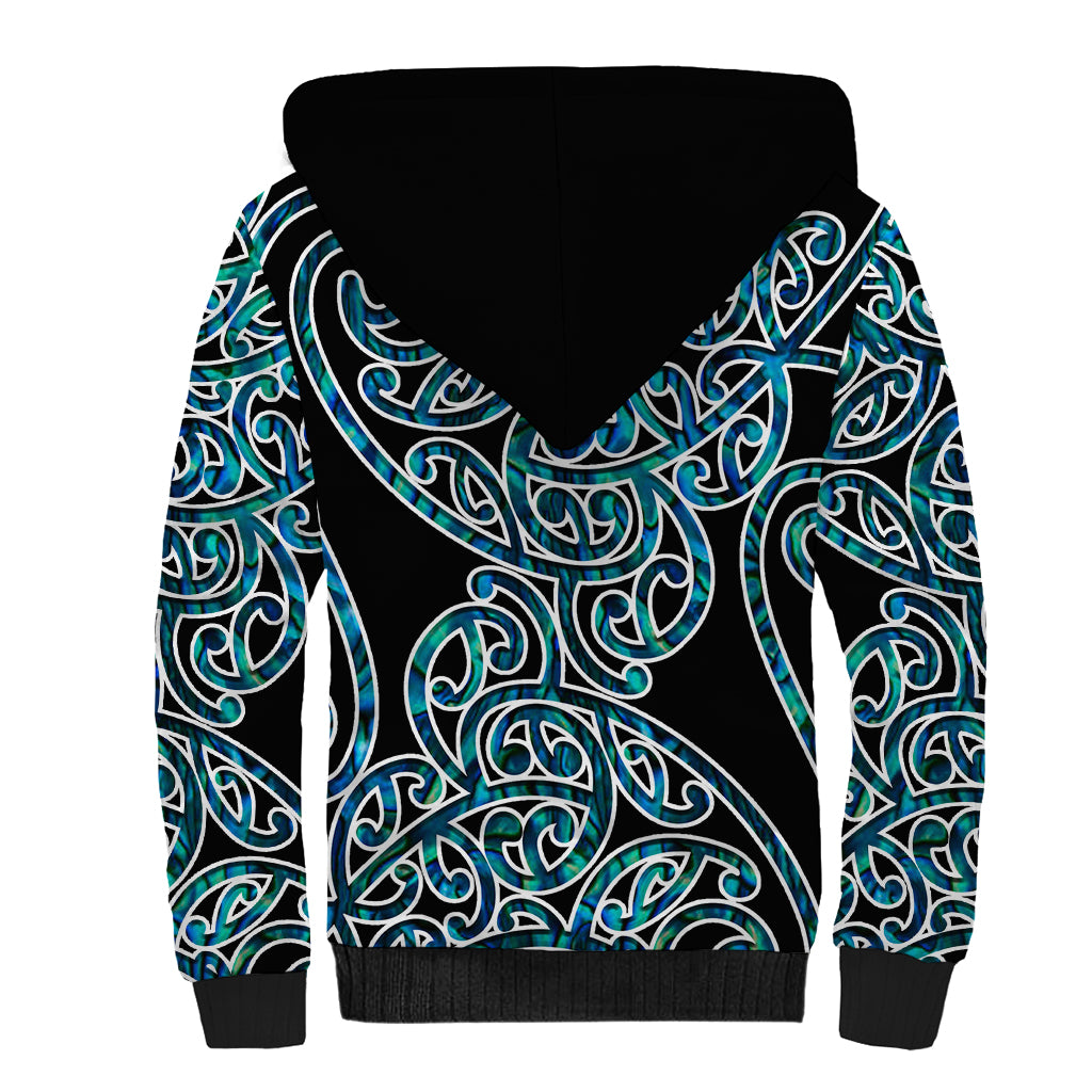 New Zealand Sherpa Hoodie Maori Pattern Papua Shell LT6 - Wonder Print Shop