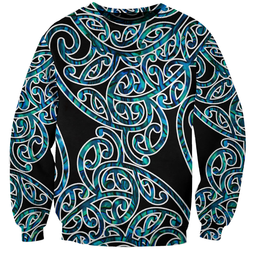New Zealand Sweatshirt Maori Pattern Papua Shell LT6 - Wonder Print Shop