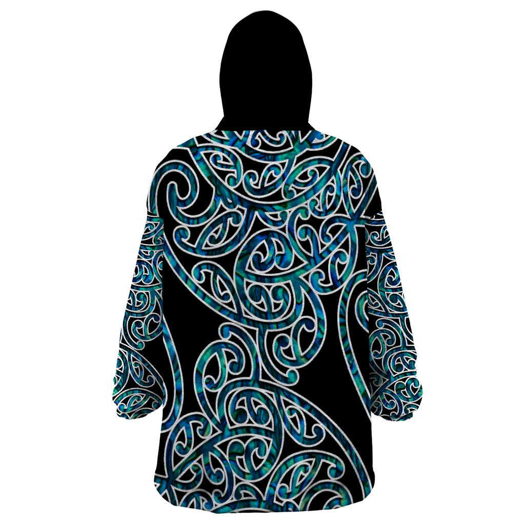 New Zealand Wearable Blanket Hoodie Maori Pattern Papua Shell LT6 - Wonder Print Shop
