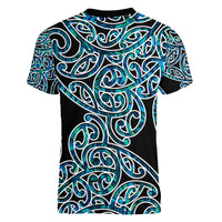 New Zealand Women V Neck T Shirt Maori Pattern Papua Shell LT6 - Wonder Print Shop