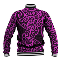 New Zealand Baseball Jacket Maori Pattern Purple LT6 - Wonder Print Shop