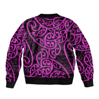 New Zealand Bomber Jacket Maori Pattern Purple LT6 - Wonder Print Shop