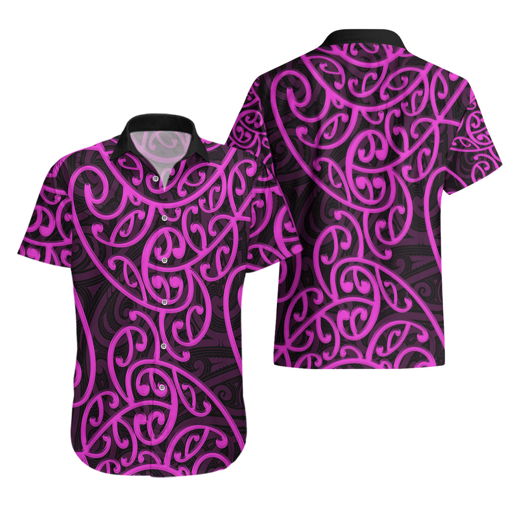 New Zealand Hawaiian Shirt Maori Pattern Purple LT6 - Wonder Print Shop