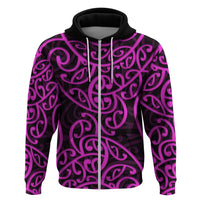 New Zealand Hoodie Maori Pattern Purple LT6 - Wonder Print Shop