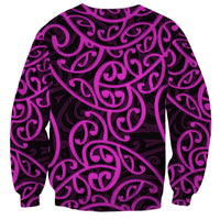 New Zealand Sweatshirt Maori Pattern Purple LT6 - Wonder Print Shop