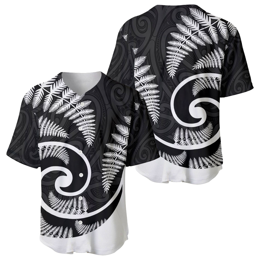 New Zealand Baseball Jersey Maori With Silver Fern White LT6 - Wonder Print Shop