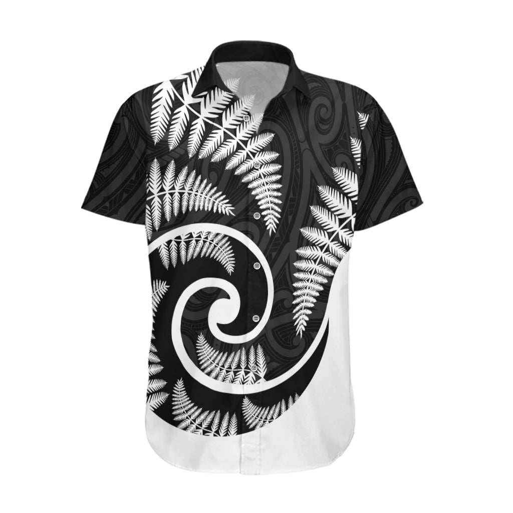 New Zealand Hawaiian Shirt Maori With Silver Fern White LT6 - Wonder Print Shop
