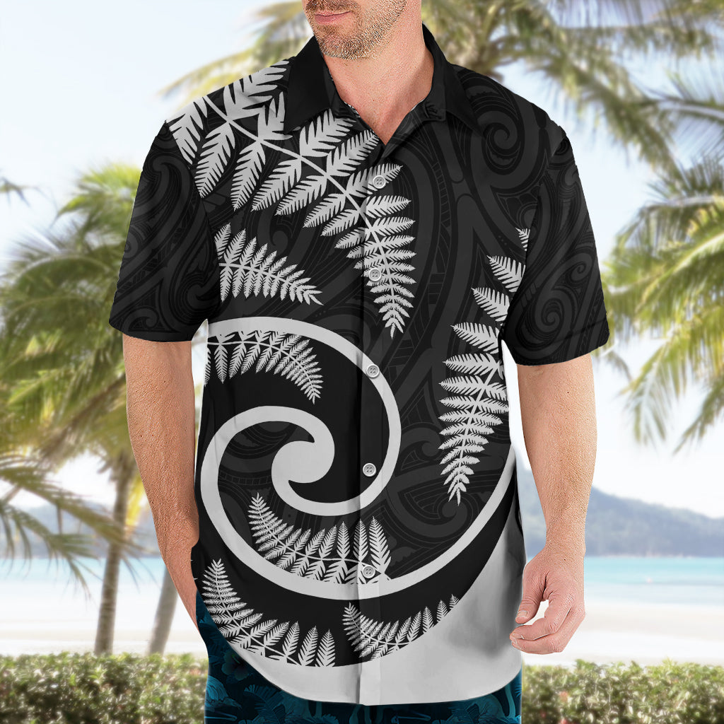 New Zealand Hawaiian Shirt Maori With Silver Fern White LT6 - Wonder Print Shop