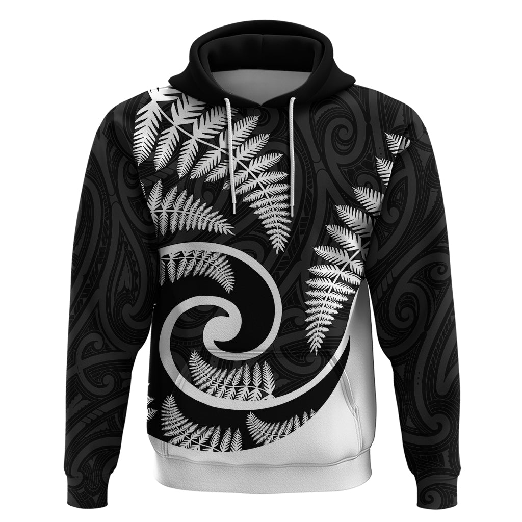 New Zealand Hoodie Maori With Silver Fern White LT6 - Wonder Print Shop