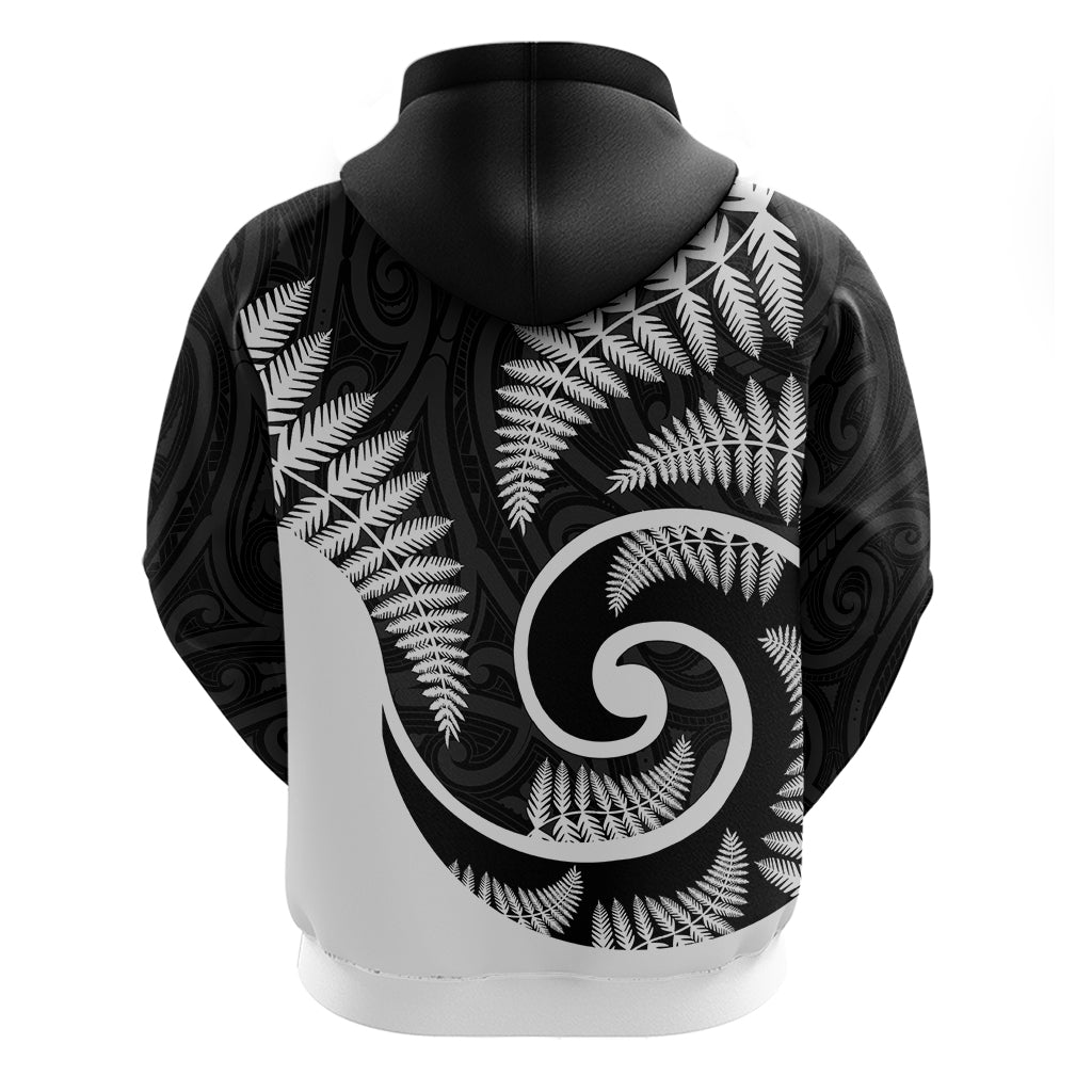 New Zealand Hoodie Maori With Silver Fern White LT6 - Wonder Print Shop
