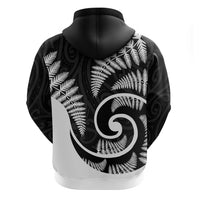 New Zealand Hoodie Maori With Silver Fern White LT6 - Wonder Print Shop
