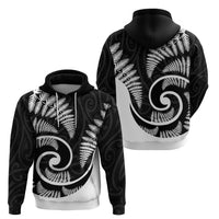 New Zealand Hoodie Maori With Silver Fern White LT6 - Wonder Print Shop