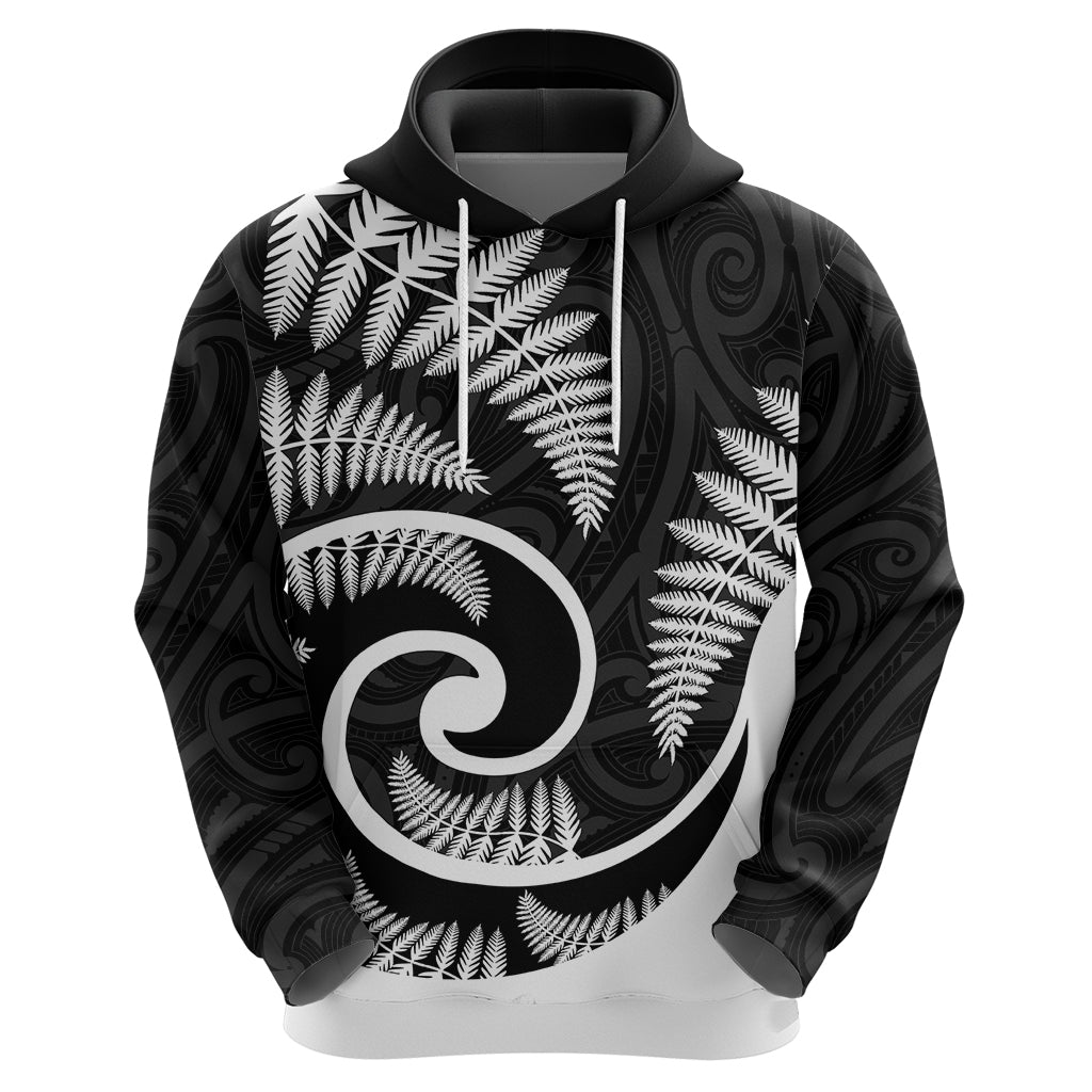 New Zealand Hoodie Maori With Silver Fern White LT6 - Wonder Print Shop