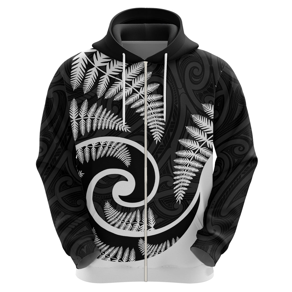 New Zealand Hoodie Maori With Silver Fern White LT6 - Wonder Print Shop