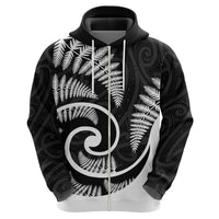 New Zealand Hoodie Maori With Silver Fern White LT6 - Wonder Print Shop