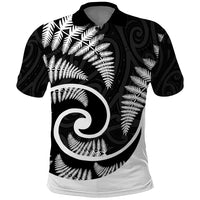 New Zealand Polo Shirt Maori With Silver Fern White LT6 - Wonder Print Shop