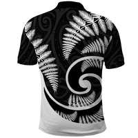 New Zealand Polo Shirt Maori With Silver Fern White LT6 - Wonder Print Shop