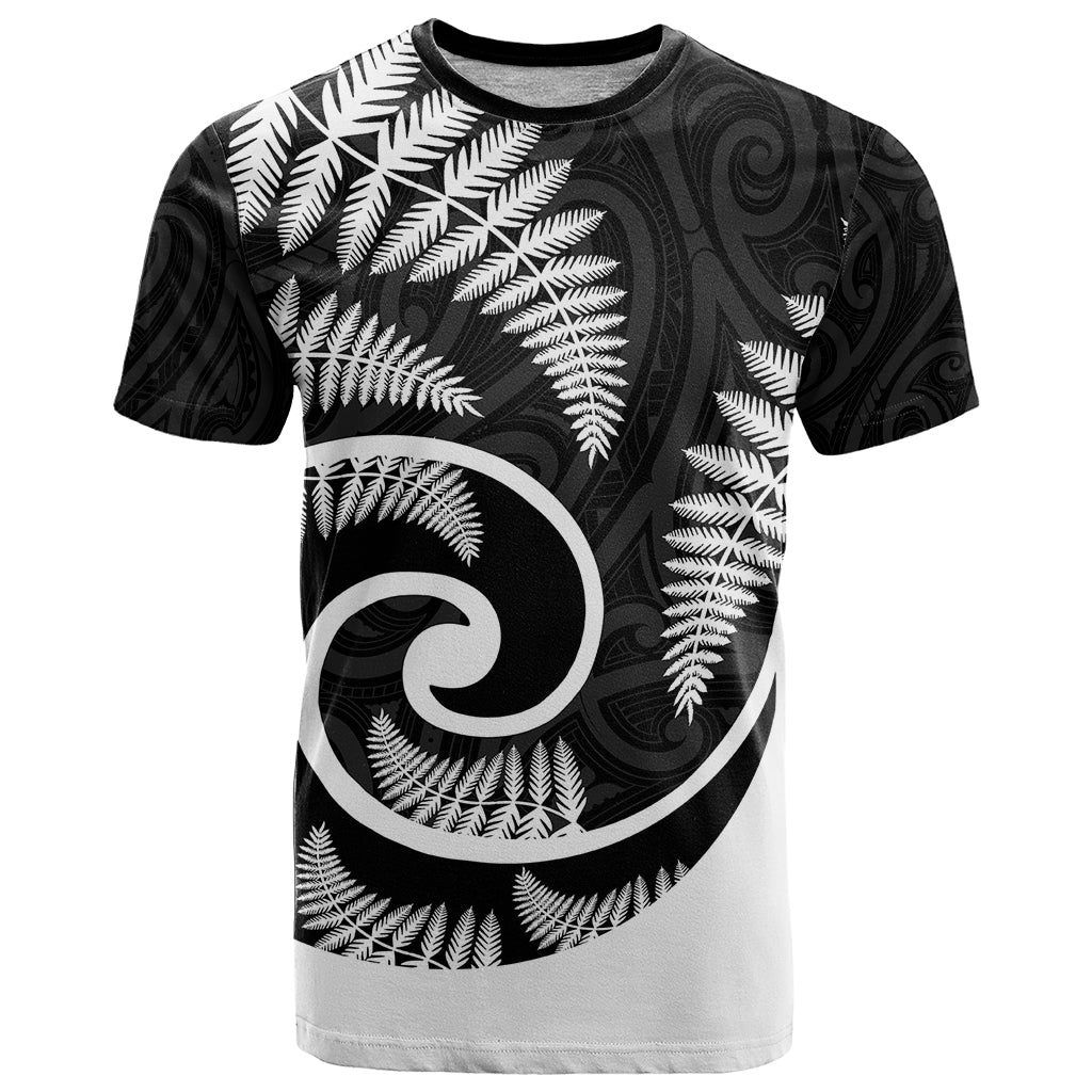 New Zealand T Shirt Maori With Silver Fern White LT6 - Wonder Print Shop