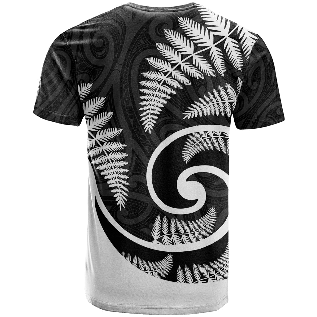 New Zealand T Shirt Maori With Silver Fern White LT6 - Wonder Print Shop