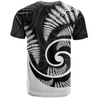 New Zealand T Shirt Maori With Silver Fern White LT6 - Wonder Print Shop