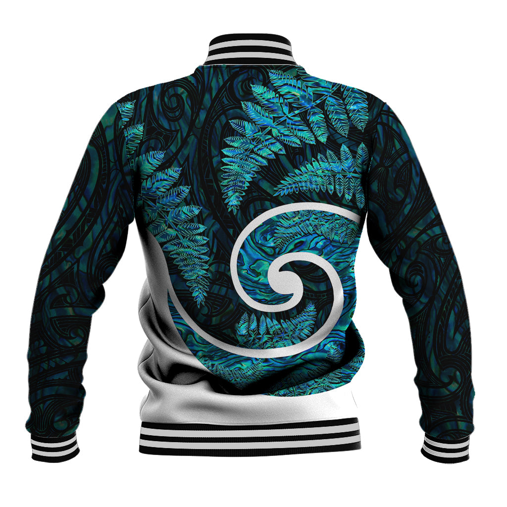 New Zealand Baseball Jacket Maori With Silver Fern Papua Shell Green Ver.1 LT6 - Wonder Print Shop