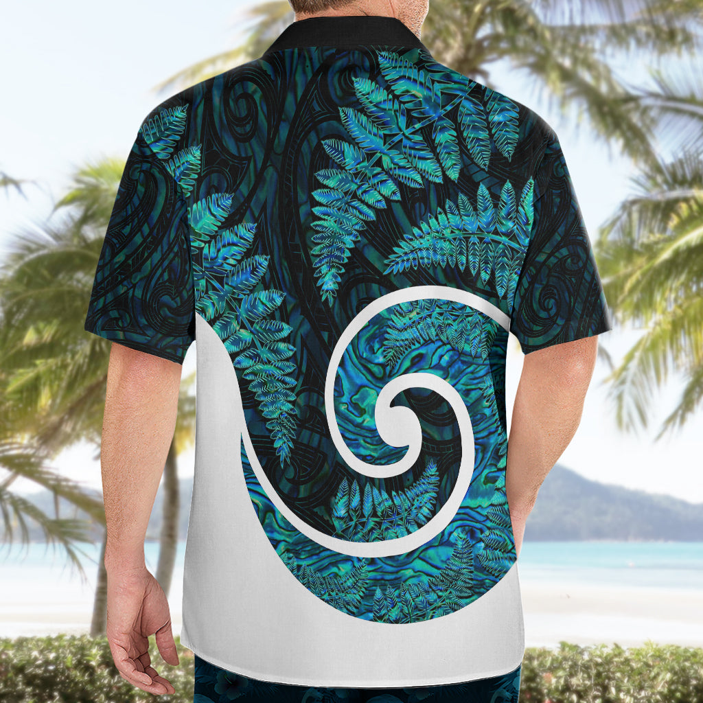 New Zealand Hawaiian Shirt Maori With Silver Fern Papua Shell Green Ver.1 LT6 - Wonder Print Shop