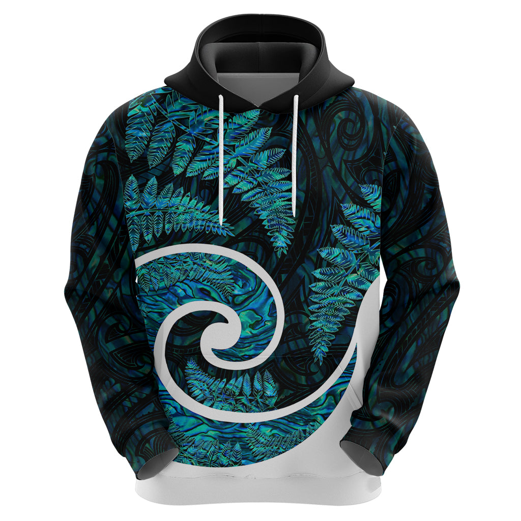 New Zealand Hoodie Maori With Silver Fern Papua Shell Green Ver.1 LT6 - Wonder Print Shop