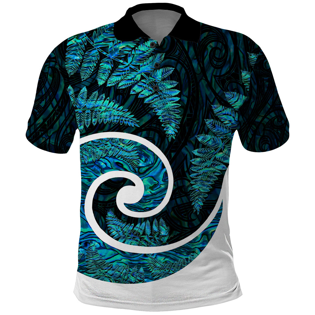New Zealand Polo Shirt Maori With Silver Fern Papua Shell Green Ver.1 LT6 - Wonder Print Shop