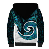 New Zealand Sherpa Hoodie Maori With Silver Fern Papua Shell Green Ver.1 LT6 - Wonder Print Shop