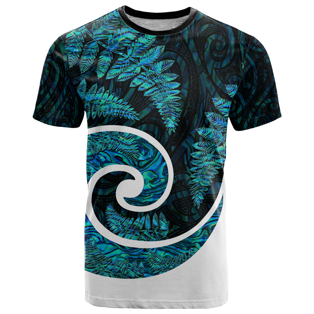 New Zealand T Shirt Maori With Silver Fern Papua Shell Green Ver.1 LT6 - Wonder Print Shop