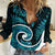 New Zealand Women Casual Shirt Maori With Silver Fern Papua Shell Green Ver.1 LT6 - Wonder Print Shop