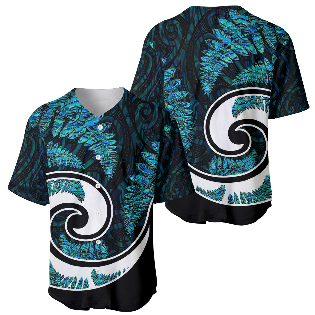 New Zealand Baseball Jersey Maori With Silver Fern Papua Shell Green Ver.2 LT6 - Wonder Print Shop