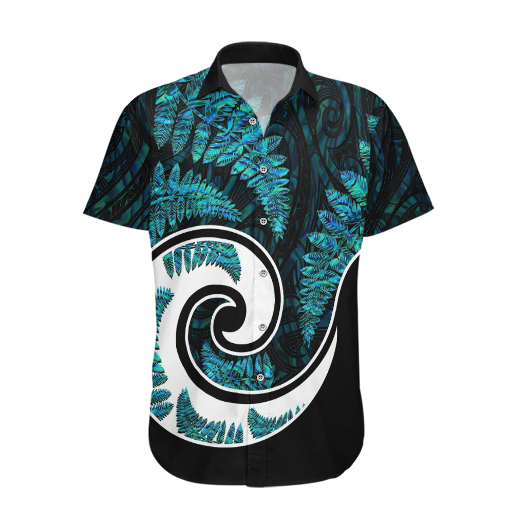 New Zealand Hawaiian Shirt Maori With Silver Fern Papua Shell Green Ver.2 LT6 - Wonder Print Shop