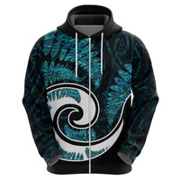 New Zealand Hoodie Maori With Silver Fern Papua Shell Green Ver.2 LT6 - Wonder Print Shop