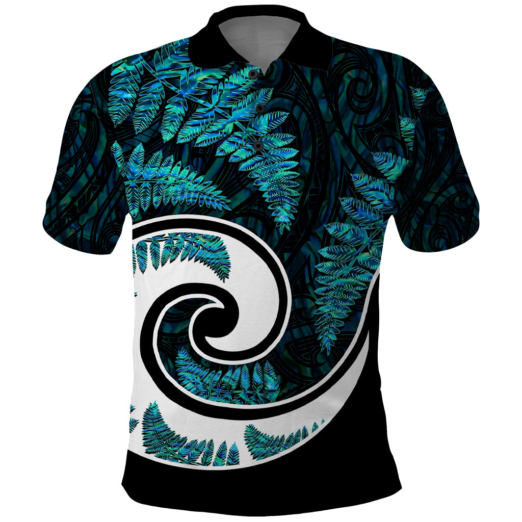New Zealand Polo Shirt Maori With Silver Fern Papua Shell Green Ver.2 LT6 - Wonder Print Shop