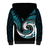 New Zealand Sherpa Hoodie Maori With Silver Fern Papua Shell Green Ver.2 LT6 - Wonder Print Shop