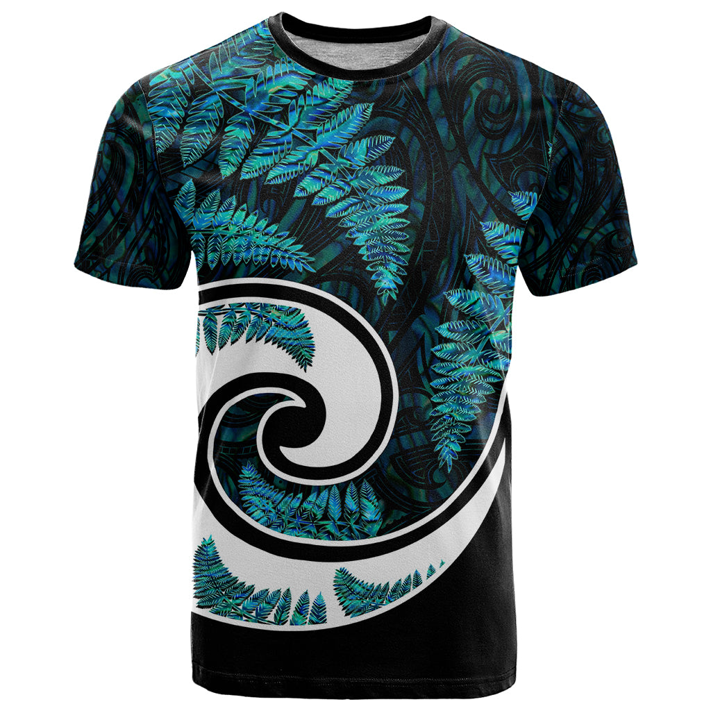 New Zealand T Shirt Maori With Silver Fern Papua Shell Green Ver.2 LT6 - Wonder Print Shop