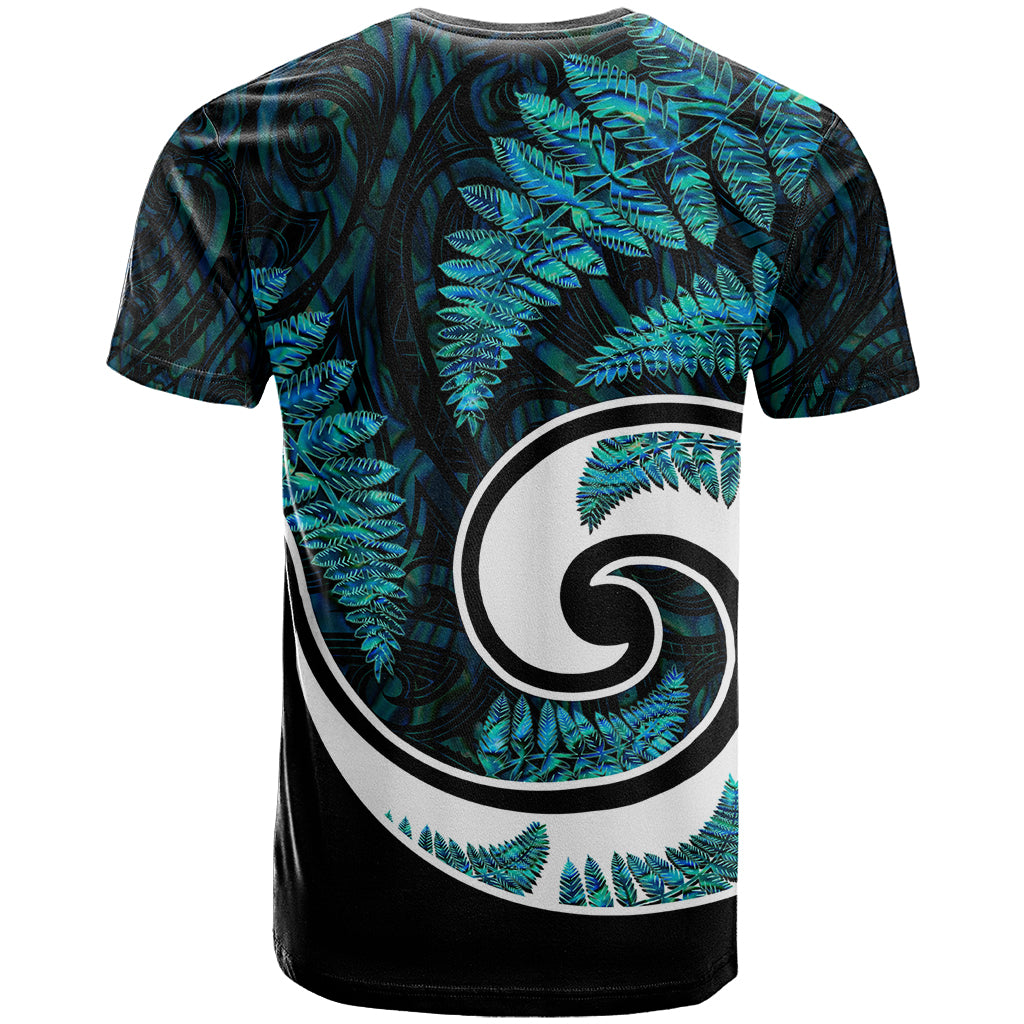 New Zealand T Shirt Maori With Silver Fern Papua Shell Green Ver.2 LT6 - Wonder Print Shop