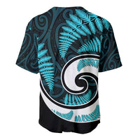 New Zealand Baseball Jersey Maori With Silver Fern Light Blue LT6 - Wonder Print Shop